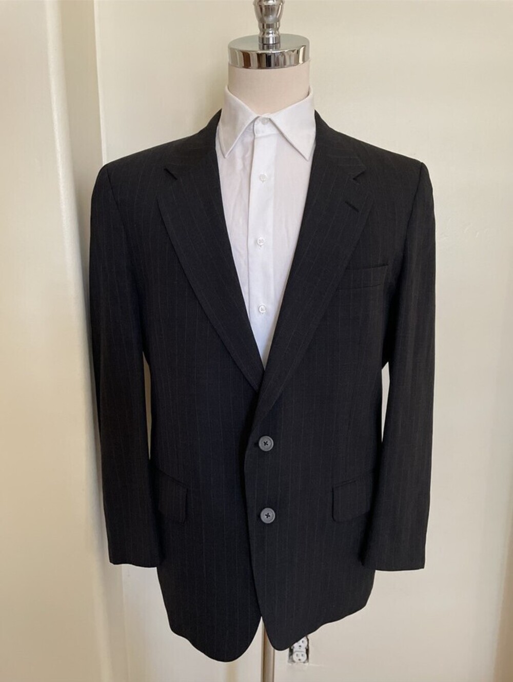 Burberrys Prosum Pinstripe Blazer Sport Coat Suit 46R